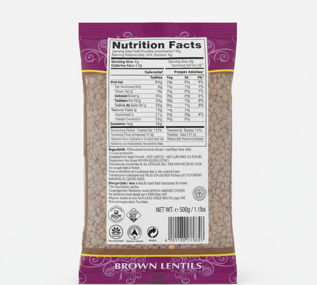 TRS Whole Brown Lentils (Malika/Masoor)