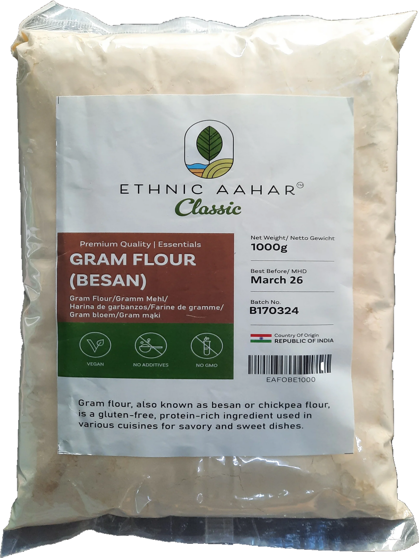 Besan - Ethnic Aahar Gram Flour - 1kg