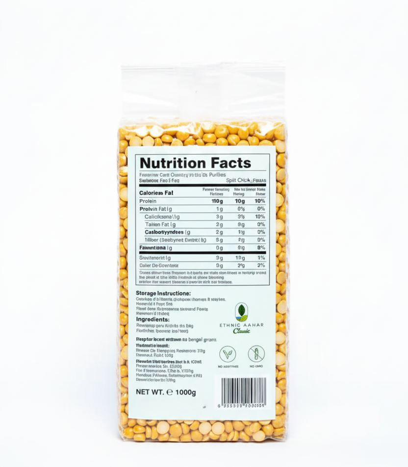 Ethnic Aahar Chana Dal (Bengal Gram Split) - 1kg