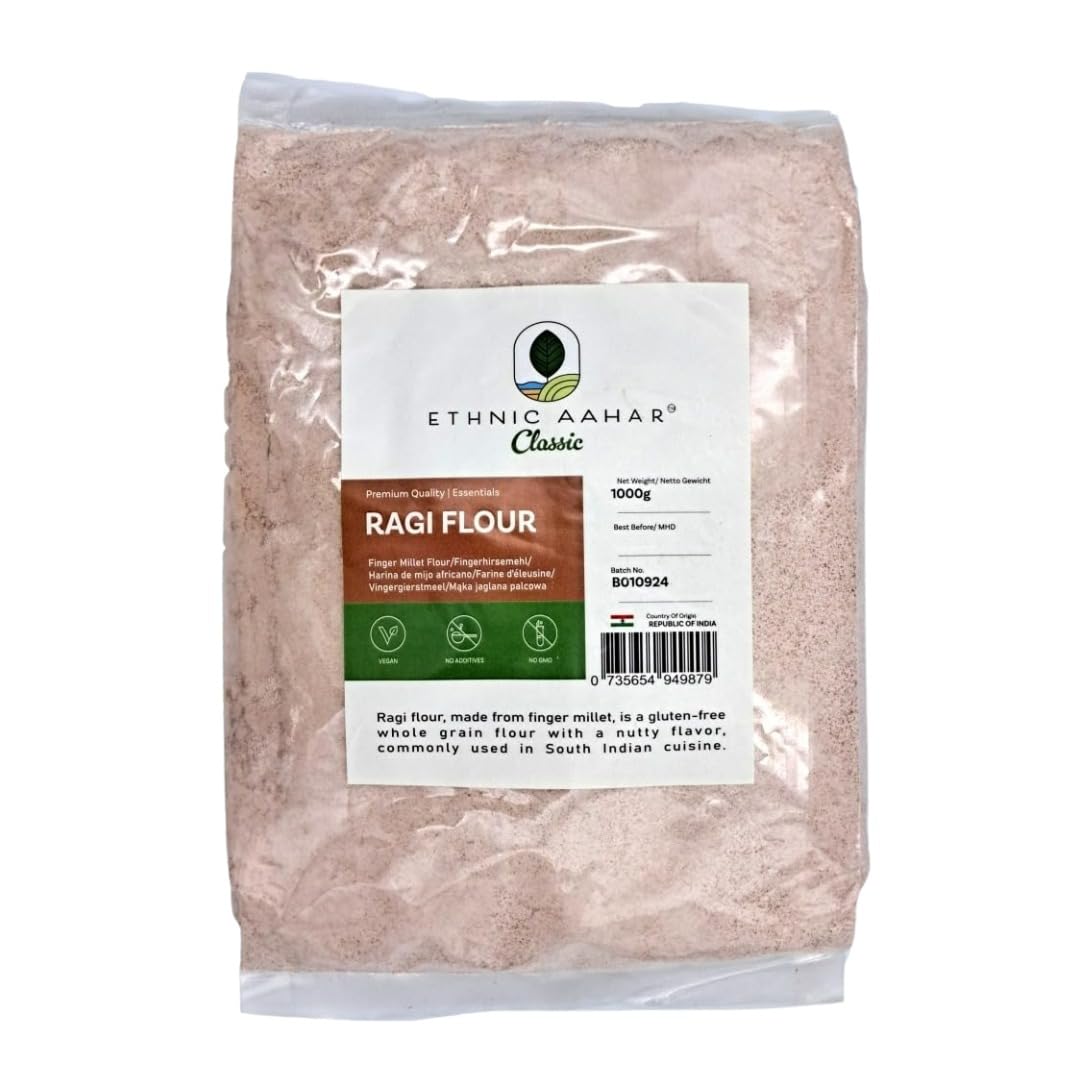Ethnic Aahar Ragi Flour (Red Teff Flour) - 1kg