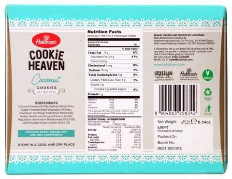 Haldirams Cookie Heaven Coconut Cookies - 200g
