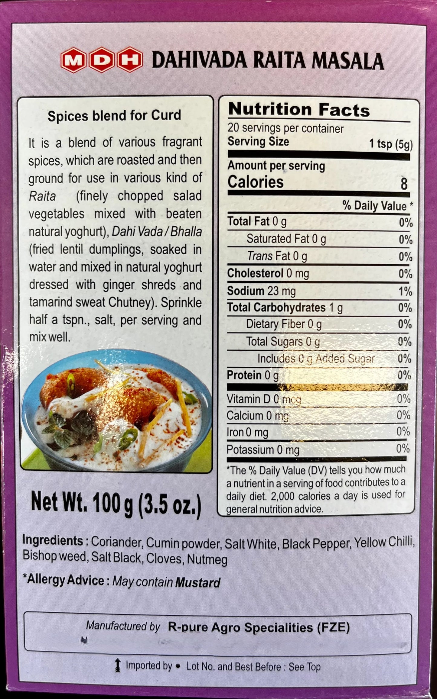 MDH Dahivada Raita Masala - 100g