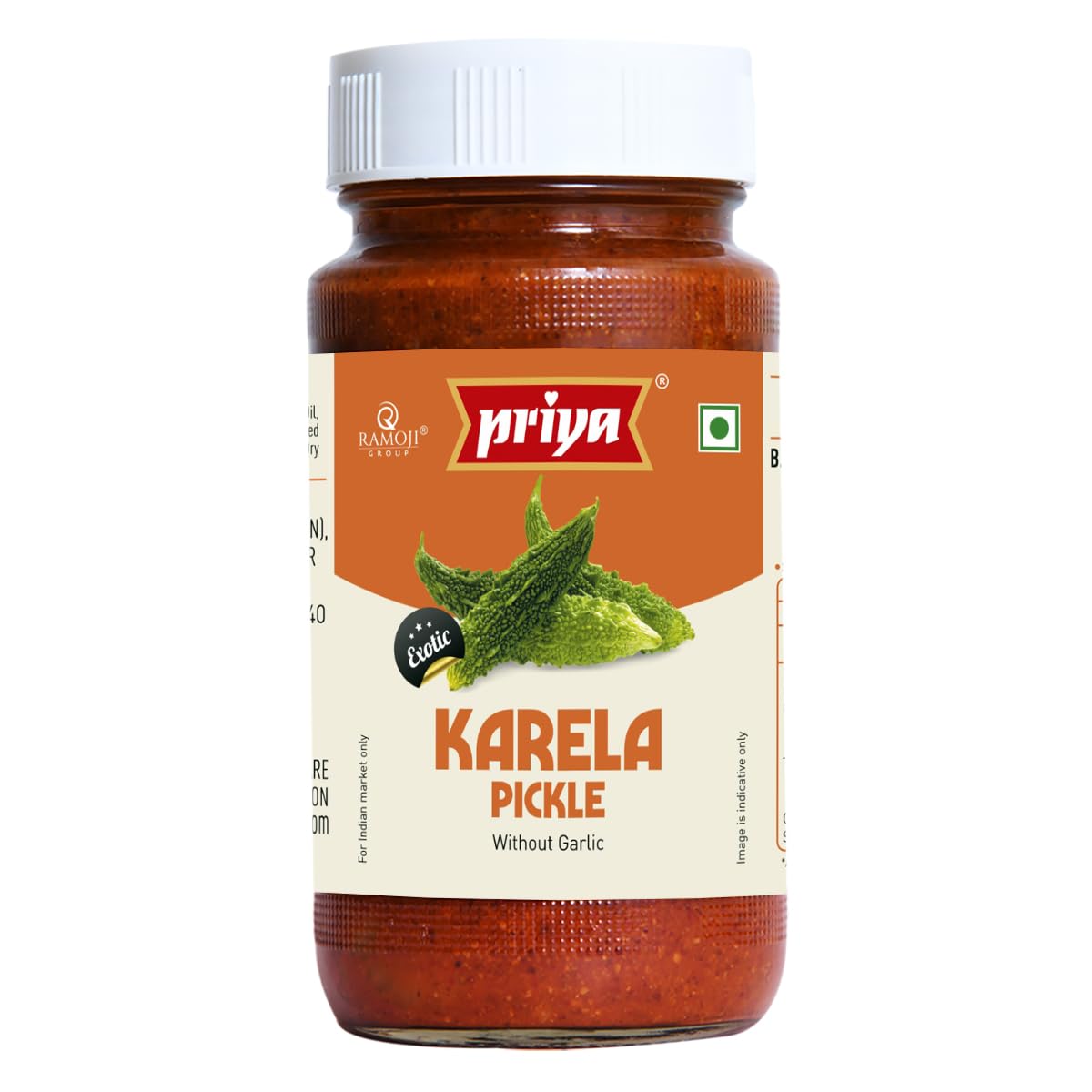 Priya Bitter Gourd (Karela) Pickle (without Garlic) - 300g