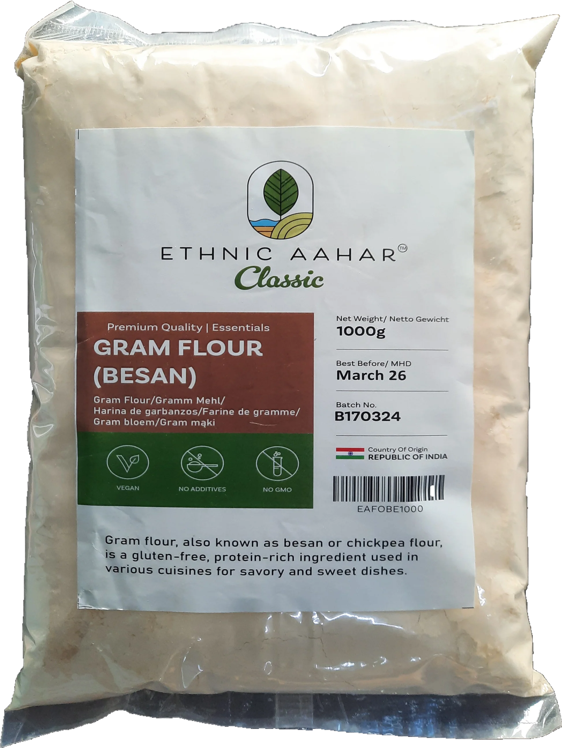 Besan - Ethnic Aahar Gram Flour - 1kg