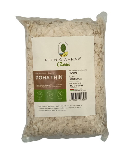 Poha - Ethnic Aahar Rice Flakes (Thin) - 1kg