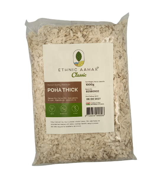 Poha - Ethnic Aahar Rice Flakes (Thick) - 1kg